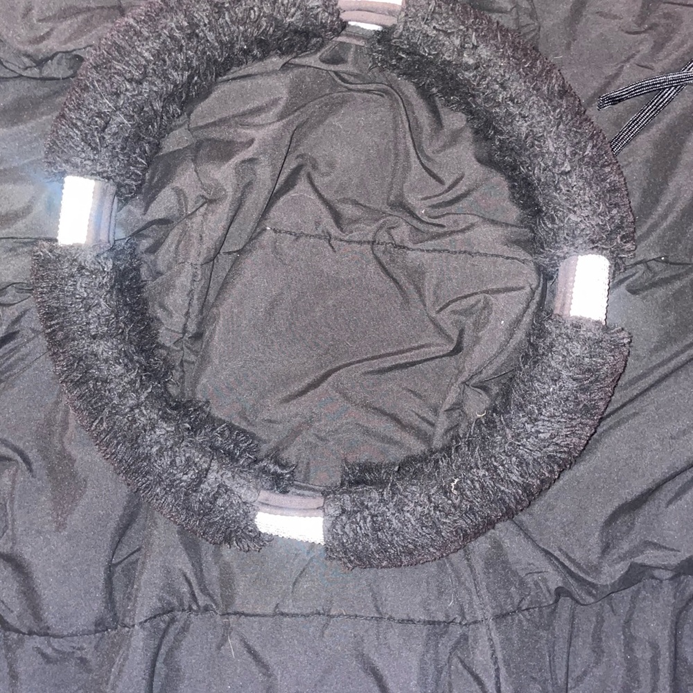 Black fuzzy bling car steering wheel cover